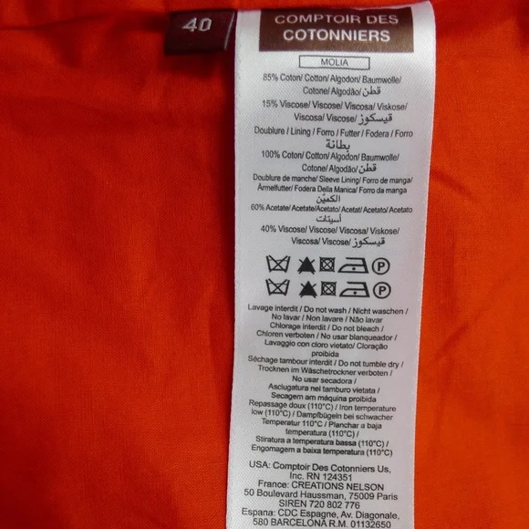Comptoir Des Cotonniers Molia Cotton Orange Jacket - Picture 6 of 6